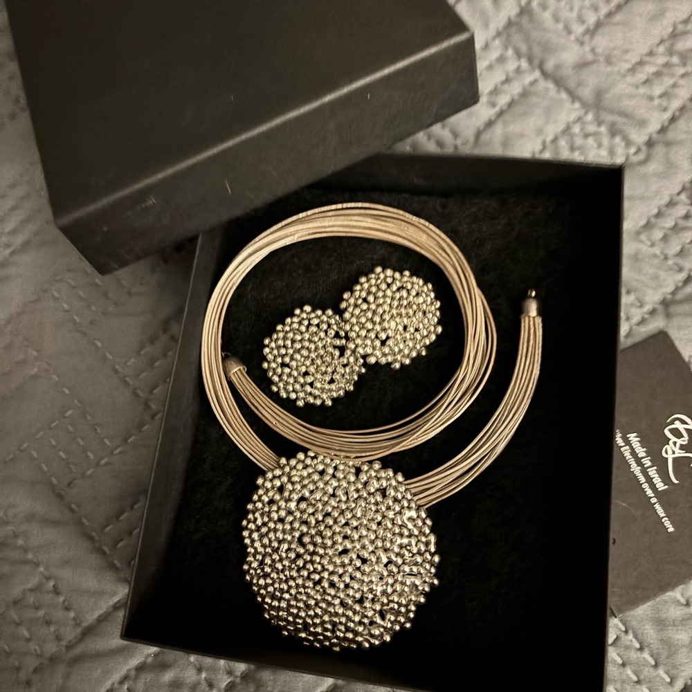 Elegant silver Necklace and Earring Set